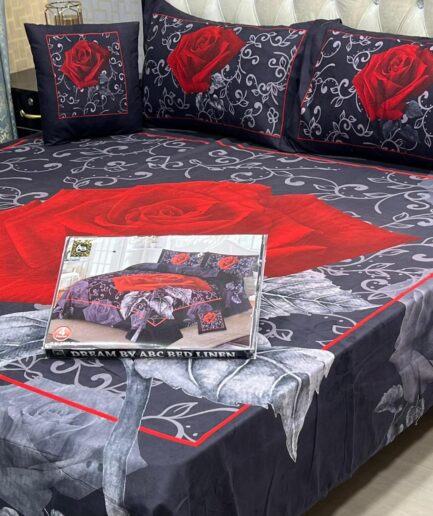 3D Panel Bedsheet Crystal Cotton AWCC-Grey
