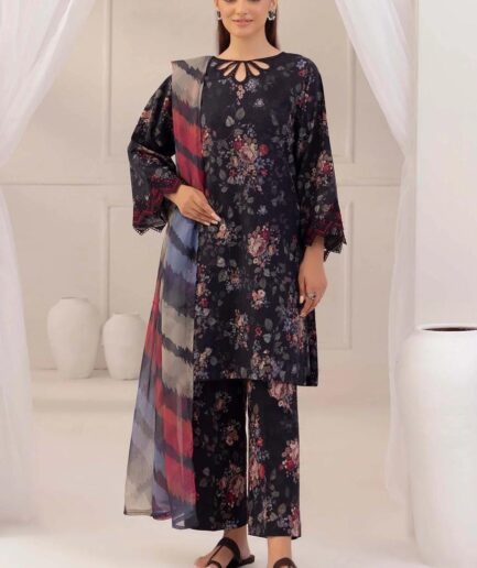AHAD WEARS BAROQUE DIGITAL LAWN 3PC - AWBQ9070