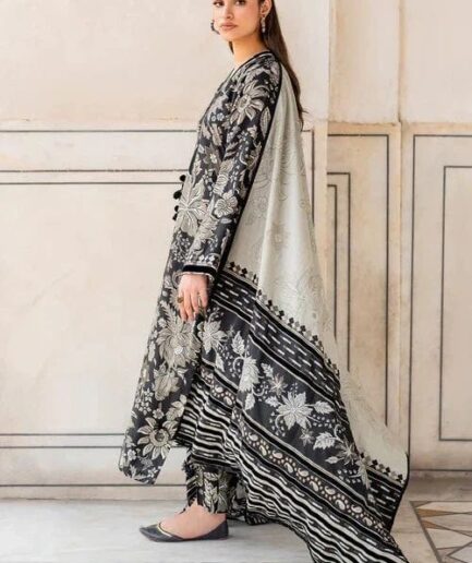 AHAD WEARS BAROQUE DIGITAL PRINT 3PC - AWBQBLK